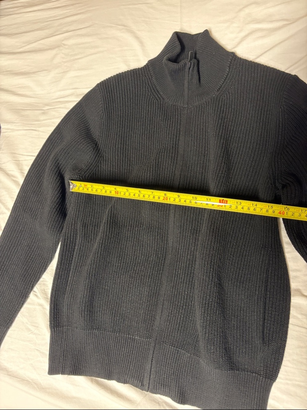 Uniqlo Black Knit Zip Up Sweater Small NWOT - Picture 4 of 6